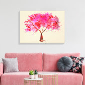 Waterverf roze Cherry Blossom Canvas Afdruk (Insitu (Woonkamer))