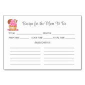 Waterverf roze cupcake Baby shower Recept Kaart (Voorkant)