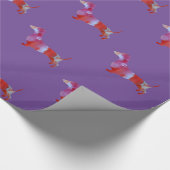 Waterverf roze dachshund cadeaupapier (Hoek)