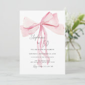 Waterverf Roze Dainty Bow 50ste verjaardag Kaart (Staand voorkant)