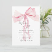 Waterverf Roze Dainty Bow 70ste verjaardag Kaart (Staand voorkant)