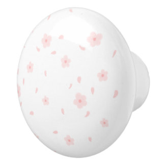 Waterverf Roze Daisies keramische schedel Knop