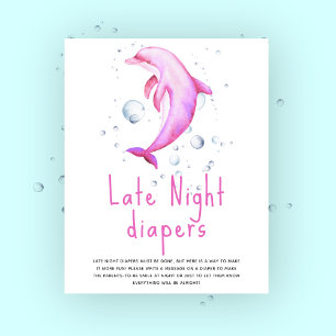 Waterverf roze dolfijn - Late Night luiers Poster