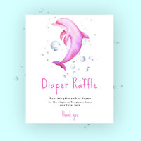 Waterverf roze dolfijn - Luier Raffle spel