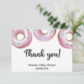 Waterverf roze donuts bedankt kaart (Staand voorkant)