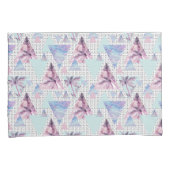 Waterverf roze en blauw palmpatroon kussensloop (Voorkant-Rechts)