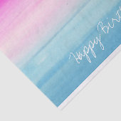 Waterverf Roze en Blue Ombre | Fijne verjaardag Tissuepapier (Detail)