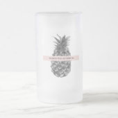 Waterverf Roze en grijze ananas | JOUW NAAM Matglas Bierpul (Center)