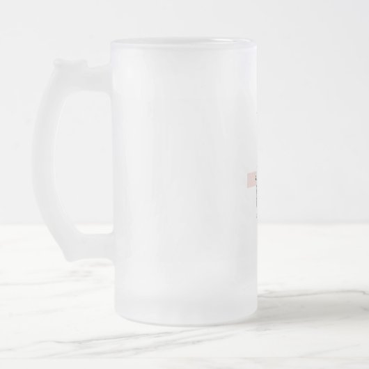 Waterverf Roze en grijze ananas | JOUW NAAM Matglas Bierpul (Links)