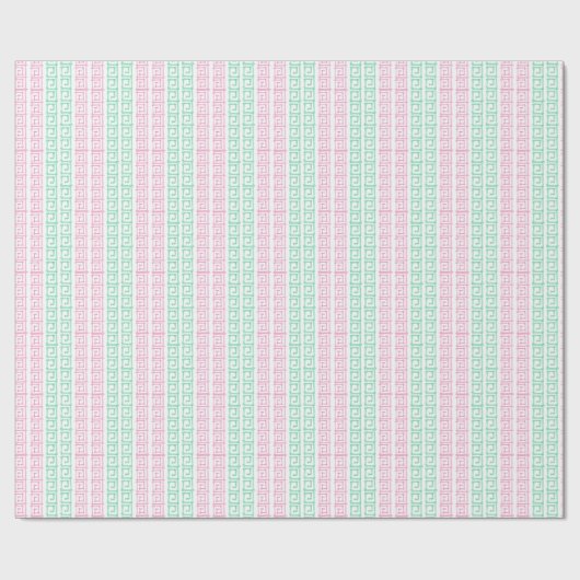 Waterverf roze en groene mahjong cadeaupapier (Vlak)