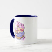 Waterverf roze en Paarse donuts met sprinken Mok (Voorkant links)