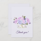 Waterverf Roze en Paarse Hydrangea Flowers Bedankkaart (Voorkant / Achterkant)