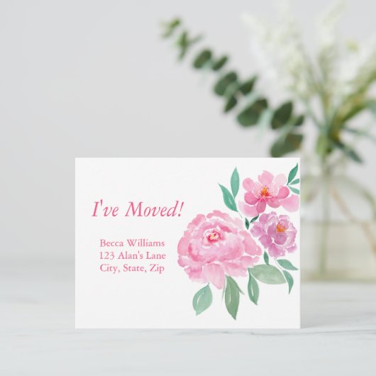 Waterverf Roze en Paarse pony's die ik heb verplaa Aankondigingskaart (Staand voorkant)