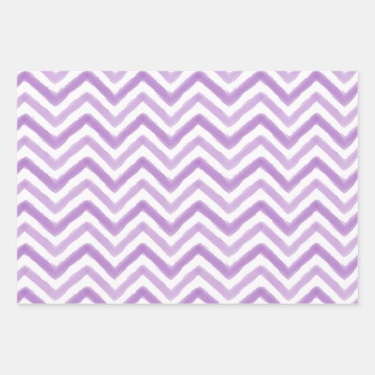 Waterverf Roze en Paarse Popsikel Chevron Inpakpapier Vel (Voorkant 3)