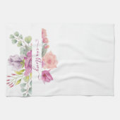 Waterverf roze en perzikkleurig theedoek (Horizontaal)