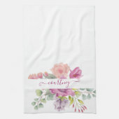 Waterverf roze en perzikkleurig theedoek (Verticaal)