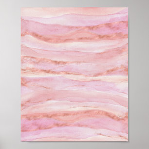 Waterverf roze en Roos Gold Layers Poster
