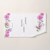 Waterverf Roze en White Magnolia Blossom Bad Handdoek (Handdoek)