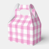 Waterverf Roze en Witte Gingham Garden Party Bedankdoosjes (Achterkant)