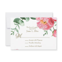 Waterverf roze en witte pinda's Floral RSVP