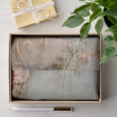  waterverf roze Engelse rozen faux gold Tissuepapier (Geschenk)