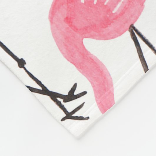 Waterverf roze flamingo en gele ananas fleece deken (Hoek)