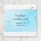 Waterverf Roze Flamingo Klasse Valentijns's Party Bedankjes Labels (Achterkant)