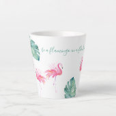 Waterverf Roze Flamingo Latte Mok (Voorkant)