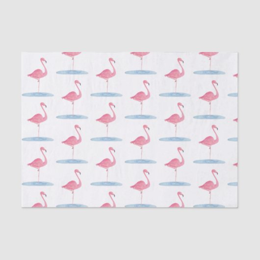Waterverf Roze Flamingo Tissuepapier (Voorkant)