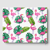 Waterverf Roze Flamingo Tropisch Baby shower Gastenboek (Achterkant)