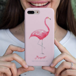 Waterverf Roze Flamingo Tropisch Regenwoud Vogel iPhone 13 Hoesje