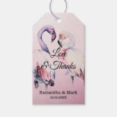 Waterverf Roze Flamingo Wedding Gift Label Cadeaulabel (Voorkant)