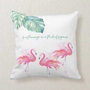 Waterverf Roze Flamingo Worpkussen Kussen