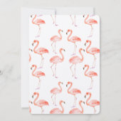 Waterverf roze flamingos kaart (Achterkant)