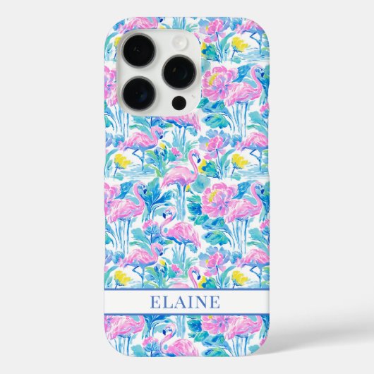 Waterverf Roze Flamingo's met Initialen Case-Mate iPhone Case (Achterkant)