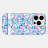 Waterverf Roze Flamingo's met Initialen Case-Mate iPhone Case (Achterkant (horizontaal))
