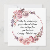 waterverf roze floraal feestdagenkaart (Voorkant)