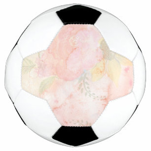 Waterverf Roze Floral Achtergrond Voetbal