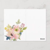Waterverf Roze Floral Geometric Wedding Briefkaart (Achterkant)