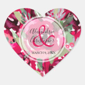 Waterverf Roze Floral Hart Sticker (Voorkant)