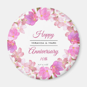 Waterverf Roze Floral Jubileum Wreator Magneet