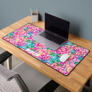 Waterverf Roze Floral Patroon Bureaumat