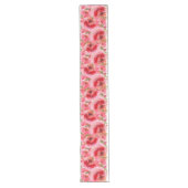 Waterverf roze Floral Pattern Long Table Runner Lange Tafelloper (Voorkant)