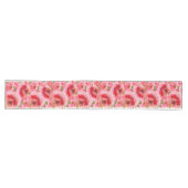 Waterverf roze Floral Pattern Long Table Runner Lange Tafelloper (Horizontaal)