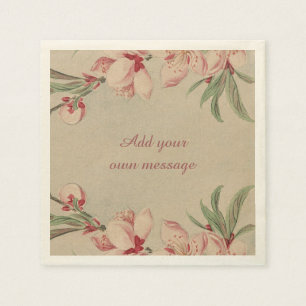  Waterverf Roze Floral Servetten