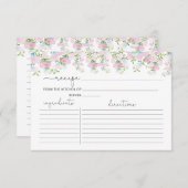 Waterverf Roze Floral Shower Recipcard (Voorkant / Achterkant)