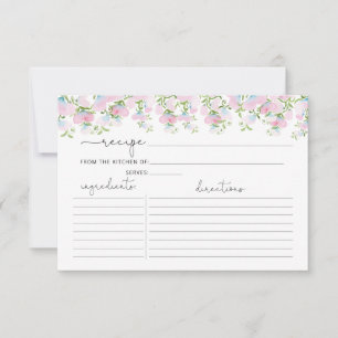 Waterverf Roze Floral Shower Recipcard