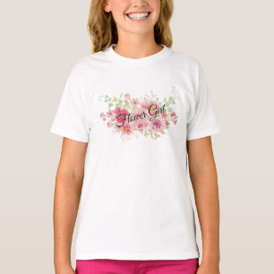 Waterverf Roze Floral T-Shirt (BLOEMENMEISJE)