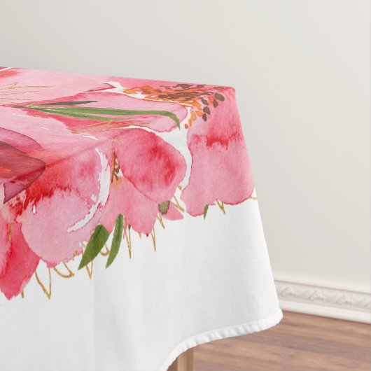 Waterverf Roze Floral Tafelkleed (Voorbeeld)