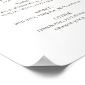 Waterverf roze florale drink bar poster (Hoek)